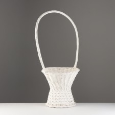 Wicker basket, 30x30x27x70 cm, white, willow