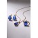 Set 3 objects: earrings, pendant, ring dimensionless "Edel" drop, blue color in gold, 45 cm