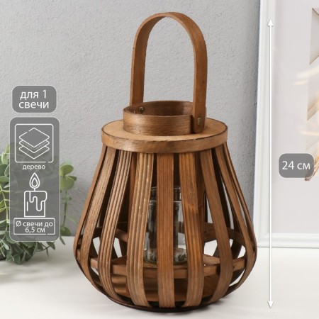 Summary tree for 1 candle "eco-background" brown 10x22x24 cm