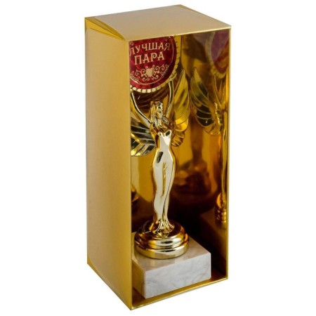 Nick award figure Cup with the Best couple, plastic, stamped, gold, 18 x 7 cm-4