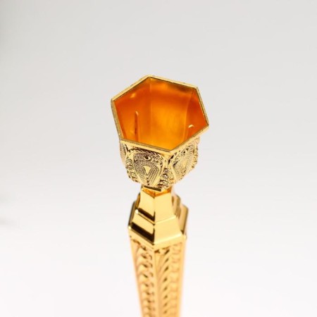 Summary Metal for 1 candle "Pattern" gold 25x10x10 cm-2
