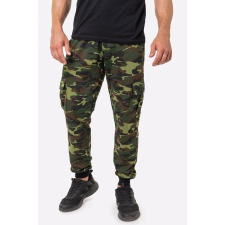 Male pants, size 48, green color, flora print