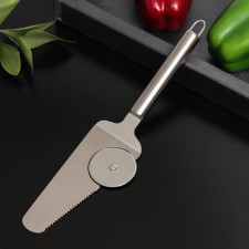 Lobe knife for pizza “metallic”, 27 cm, 410 steel, silver color