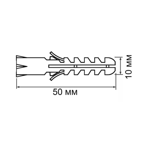Dowel "Zubble", type "euro", spine, polypropylene, 10x50 mm, 500 pcs-4