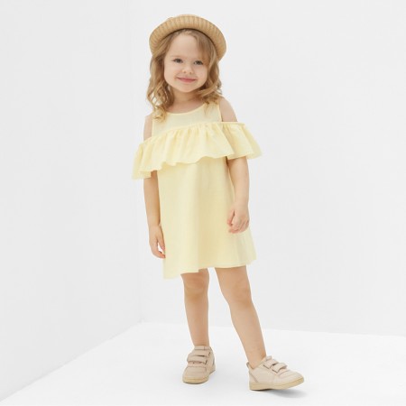 Платье для девочки MINAKU: Cotton Collection цвет желтый, рост 122-1