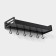 Suspended shelf, 6 hooks, 40 × 13.5 × 5.5 cm, black color, aluminum