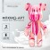 Drawing by acrylic on a plastic figure "Bear", pink, a set for creativity fluid art