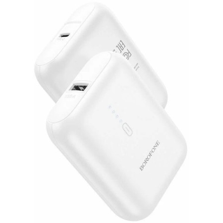 External battery Borofone BJ31, 5000 mAh, USB/Type-C, 2 A, white-1