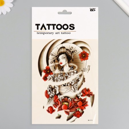 Tattoo on the body color "Woman Sakura" 26.1x14.6 cm