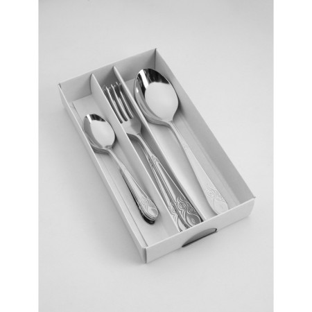 A set of cutlery "Patterns", 18 items, thickness 1.8 mm, cardboard box, silver color-3