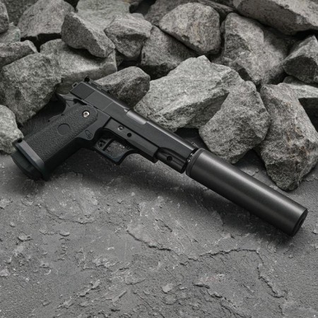 Strikeball gun "Galaxy" COLT 1911PD, with a muffler, feces. 6 mm