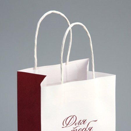 Gift package for a bottle, packaging, "for you", white craft, 13 x 36 x 10 cm-6