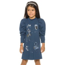 Dress for girls, height 98 cm, dark blue color
