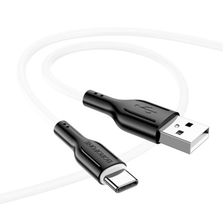 Cable Borofone BX63, Type -C - USB, 3 A, 1 m, tPE braid, white-2