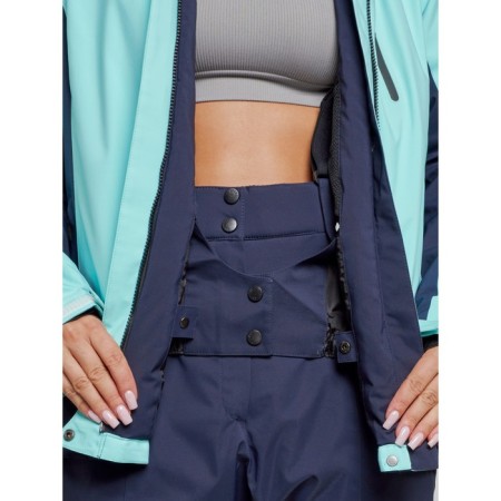 Ski jacket female winter, size 58, turquoise color-7