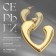 Earrings Plastic "Heart" Beature, Color Gold