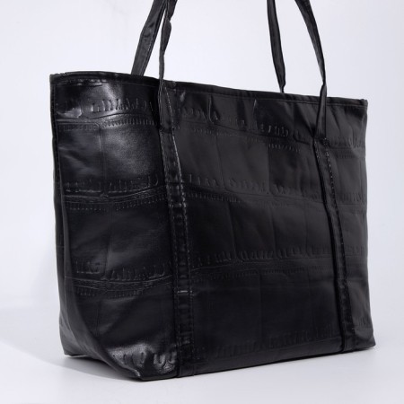 Soper bag with zipper, black color-2