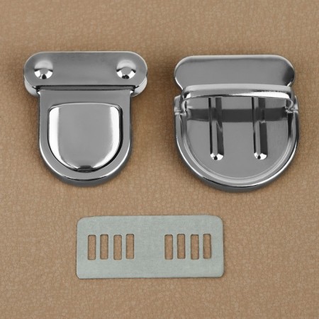 Bag's fastener, 4.3 × 3.8 cm, silver color-2