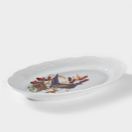 Porcelain dish "Hunting season", d = 31.5 cm, white, mix-2