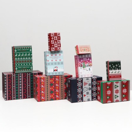 Set of boxes 10 in 1 "Knitted", 30.5 x 19 x 13 - 12 x 6.5 x 4 cm-3