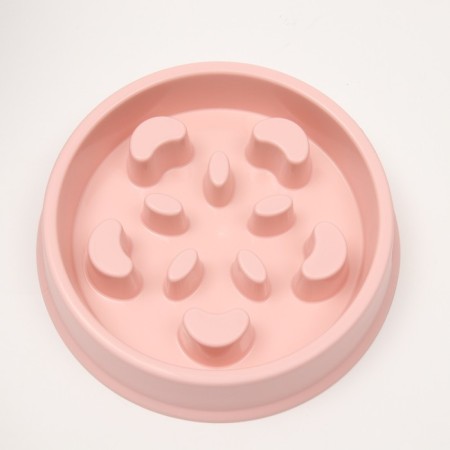 Limit feeding bowl, from overeating, 20.5 x 20.5 x 4.5 cm, pink-1