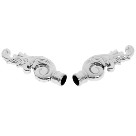 A set of tips for the cornice "Fest. Lira ", 2 pcs, d = 1.6 cm, silver gloss color