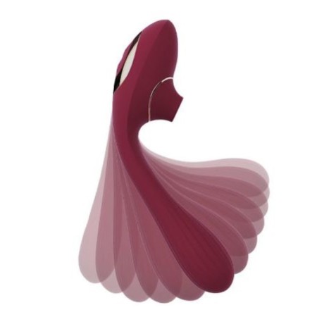 Vibrator Oka-Fucks, with vacuum-wave clitoris stimulation, 20 modes, burgundy-2
