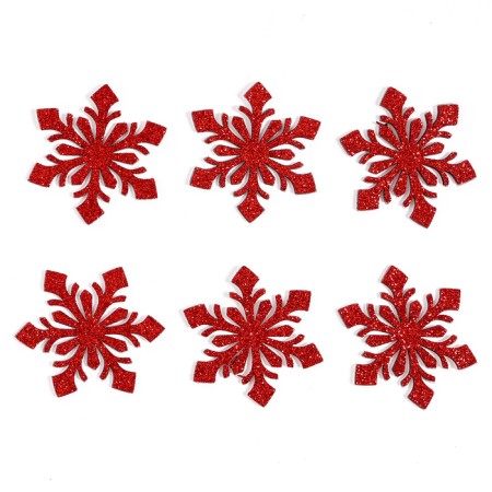 Decor "Snowflakes" on an adhesive basis, set of 6 pcs., Red color-1