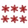 Decor "Snowflakes" on an adhesive basis, set of 6 pcs., Red color
