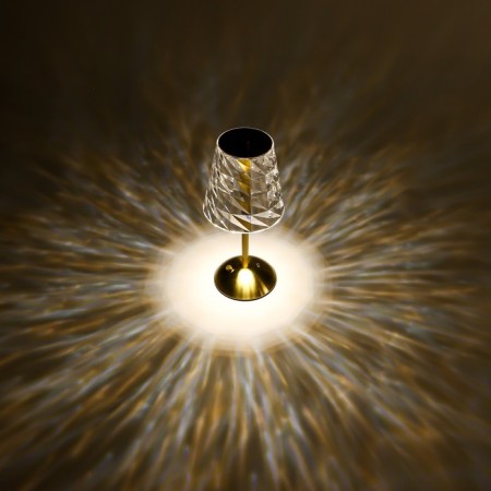 Berte table lamp LED USB AKB gold 13x13x29 cm Risalux