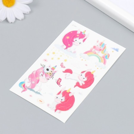 Tattoo on the body color "unicorns" sparkles 12x7.5 cm-1