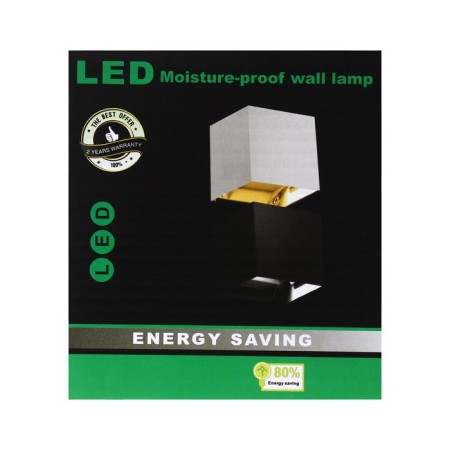 Facade lamp "Cube", FSD-063, 6 W, 3000K, Regulation. Ray, IP65, 220 V, plastic, black 100842-17