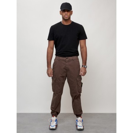 Cargo jeans men, size 56, brown color