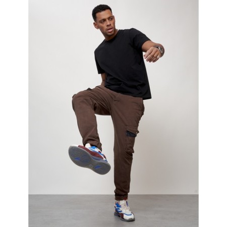 Cargo jeans men, size 48, brown color-9