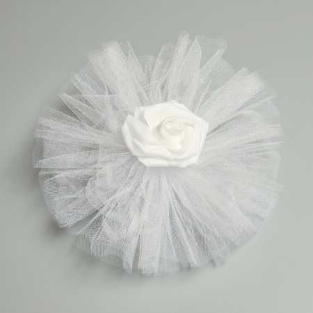 Set for the hood of the wedding car "Fat + 3 bows" White-2