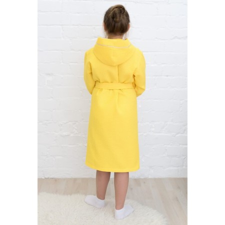 Baby waffle robe, height 158 ​​cm, lemon color-3