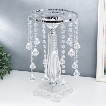 Acrylic Cloth for 1 candle "Crystal drops" silver 34x20x20 cm-1