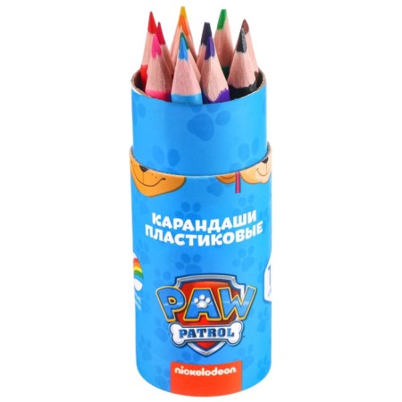 Colored pencils in a tube, 12 colors, trihedral, puppy patrol-4