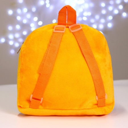 Baby plush backpack for the girl "Bunny in carrots", 26 × 24 cm, for the New Year-3