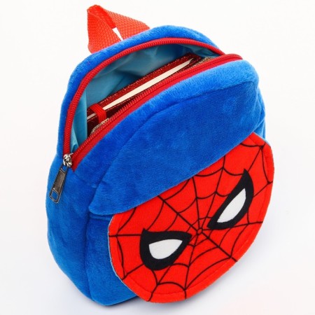 Blue backpack, with a zipper, with a pocket, 19 x 22 cm "Spider-Men", Spider-Man-3