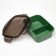 Lunch box, 1.2 l, 2 sections, 19.5 x 7.5 x 14.5 cm, green