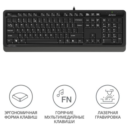Keyboard A4Tech FSTYLER FK10 Black/Gray USB-1