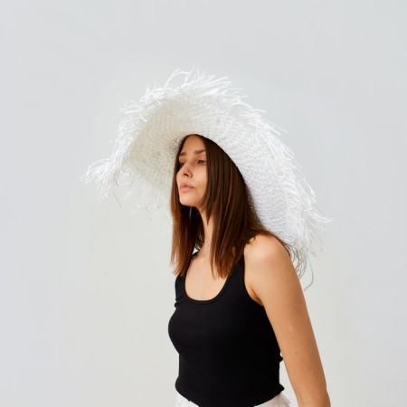 Women's hat Minaku "Summer Mood", size 56-58, white color-1