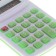 Pocket calculator with colored buttons, 8 - discharge, mix