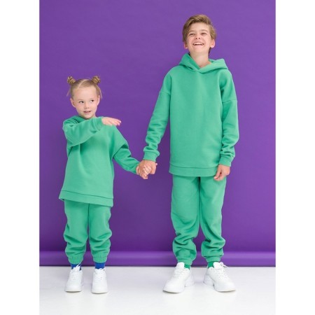 Children's sweatshirt, height 146 cm, green color-1