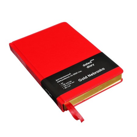 Dated diary 2024, A5, 168 sheets in the ruler, the leatherette "Nebraska", gold cut, red-2