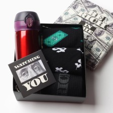 New Year's gift set of thermos and socks 3 pairs of KAFTAN BE RICH, size 41-44 (27-29 cm)