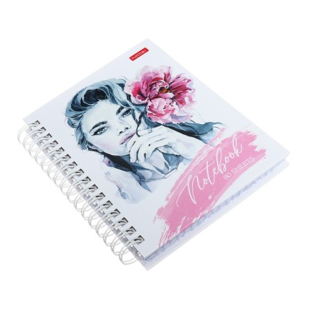Notebook, A6, 80 sheets, in a cage, "enchanting tenderness", a solid double cover, glossy lamination, an offset block 65 g/m2-3