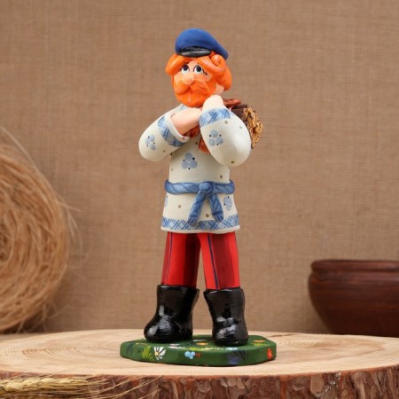 Kovrov toy "A man with a knitting firewood", ceramics-1