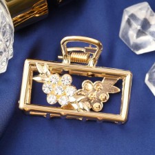 Краб для волос "Маргарита" прямой цветочек, 4 см, золото